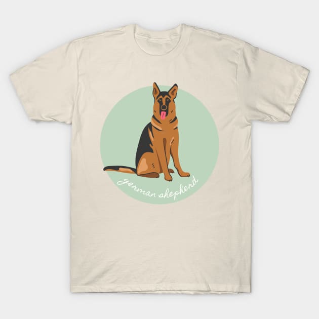 German Shepherd Dog Breed Cursive Graphic T-Shirt by PoliticalBabes